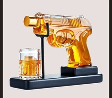 Kollea Icon Series G17 Whiskey Decanter Gift Set - Gun Flask with All Items Seen