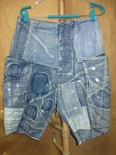 Mens KAPITAL Capital KAPITAL BORO DENIM SHORT patchwork denim shorts half pants
