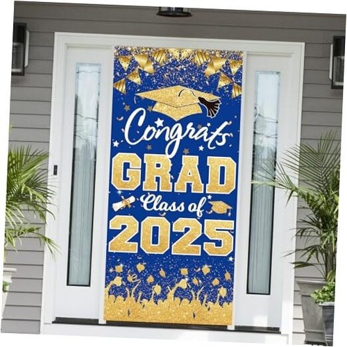 2025 Graduation Party Decorations - Congrats Grad Class of 2025 Blue Gold
