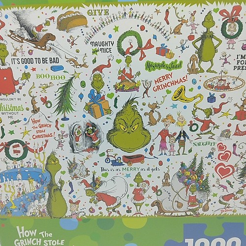 Aquarius HOW THE GRINCH STOLE CHRISTMAS 1000 pc puzzle 20" X 28"- EUC - Picture 3 of 4