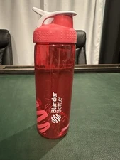 BlenderBottle Classic – 28 oz – Red & White – Authentic Shaker Bottle – Used