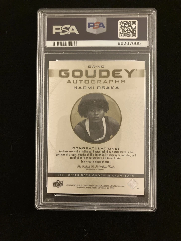 2021 Upper Deck Goodwin Champions Naomi Osaka Goudey Auto PSA 10! - Image 3 of 3
