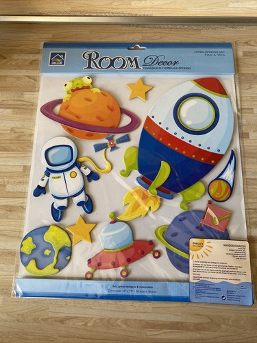 Neue bieco Wand Sticker - Raumfahrt Astronaut Planeten Rakete wiederverwendbar