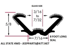 Door Glass Run Channel Seal All-Rubber Flexible & Flocked Universal Weatherstrip