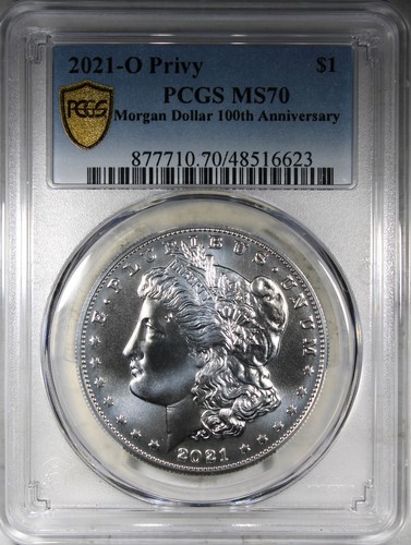 2021-O Morgan Dollar PCGS MS70 100th Anniversary Coin