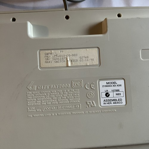 Vintage Gateway 2000 Computer PC Keyboard Maxi Switch 1998 Windows PN 2196003 - Picture 3 of 20