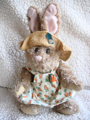 Brass Button 14'' Flore the HARE Bunny Rabbit Plush Pickford Bears Carrot Outfit