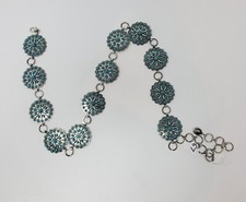 Chain Link Concho Belt Squash Blossom Pin Design fits up to 38" waist