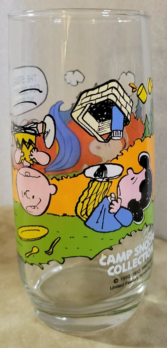 Vintage 1983 McDonalds Knotts Camp Snoopy Collection Glass Peanuts