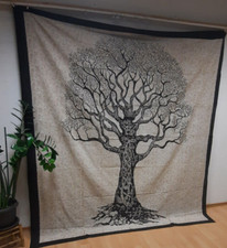 XXL Wandbehang 240x210cm Keltisch treeoflife Weltenbaum Ygdrasil Lebensbaum weiß