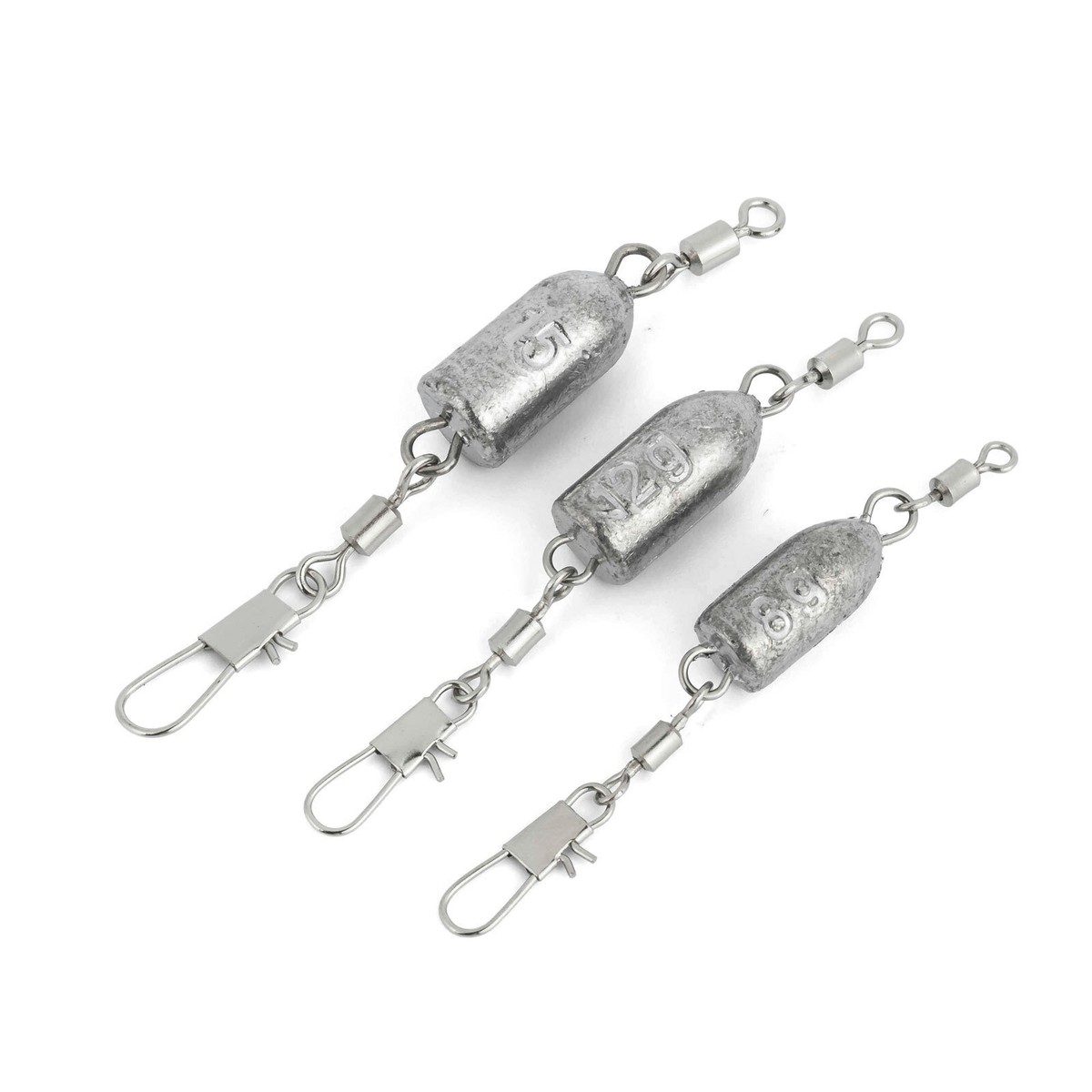 10pcs Fishing Weights Quick Rig Rolling Swivel Interlock Snap Lead