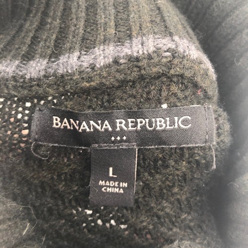Maglione Banana Republic uomo grande misto lana antracite 1/4 bottoni pullover maglia - Foto 7 di 9