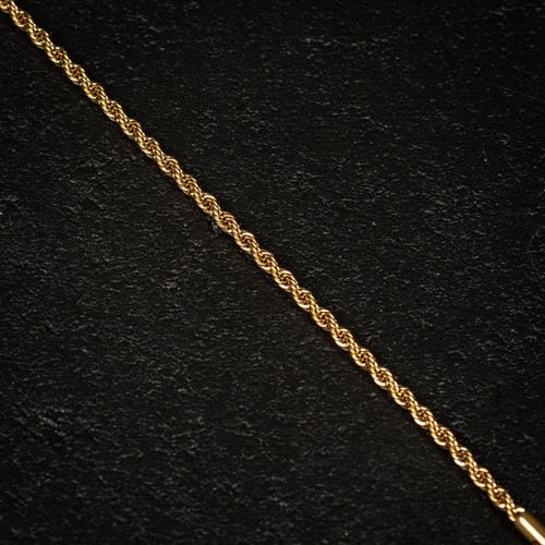 Men's Hip Hop Twisted Gold Plated 316 Stainless Steel Rope Chain Bracelet - Picture 3 of 4