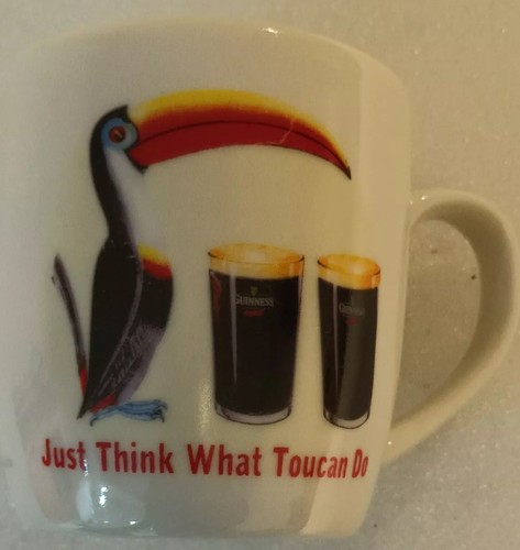Tasse Guinness Tukan Kaffee "Just Think What Toucan Do" 2-seitig