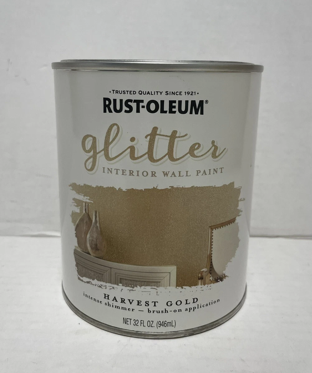 Rust Oleum Glitter Harvest Gold Water Based Glitter Paint Interior Shimmer 1 Qt