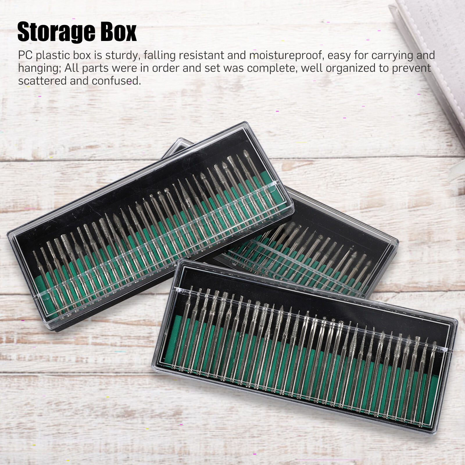 90pcs Diamond Burr Set Drill Bits Mini Drill For Dremel Rotary Tool Accessories