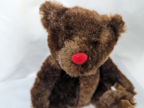 Dan Dee Brown Bear Plush 8 Inch Red Nose Stuffed Animal Toy - Picture 2 of 8