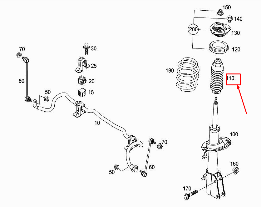 NOUVEAUX COUSSINET DE JAMBE DE FORCE AVANT MERCEDES-BENZ CITAN W415
