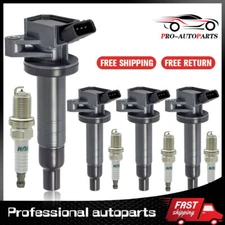 Set of 4 Ignition Coil + Spark Plug UF247 fit 2000-08 Toyota Corolla Celica 1.8L