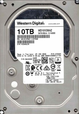 WD101EMAZ-11G7DA0 P/N: 2W10422 JAN 2020 Thailand Western Digital