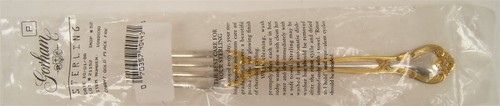 Gorham Sterling Silver "Chantilly Gold" Gold Trimmed Fork 1996 -NEW Unused