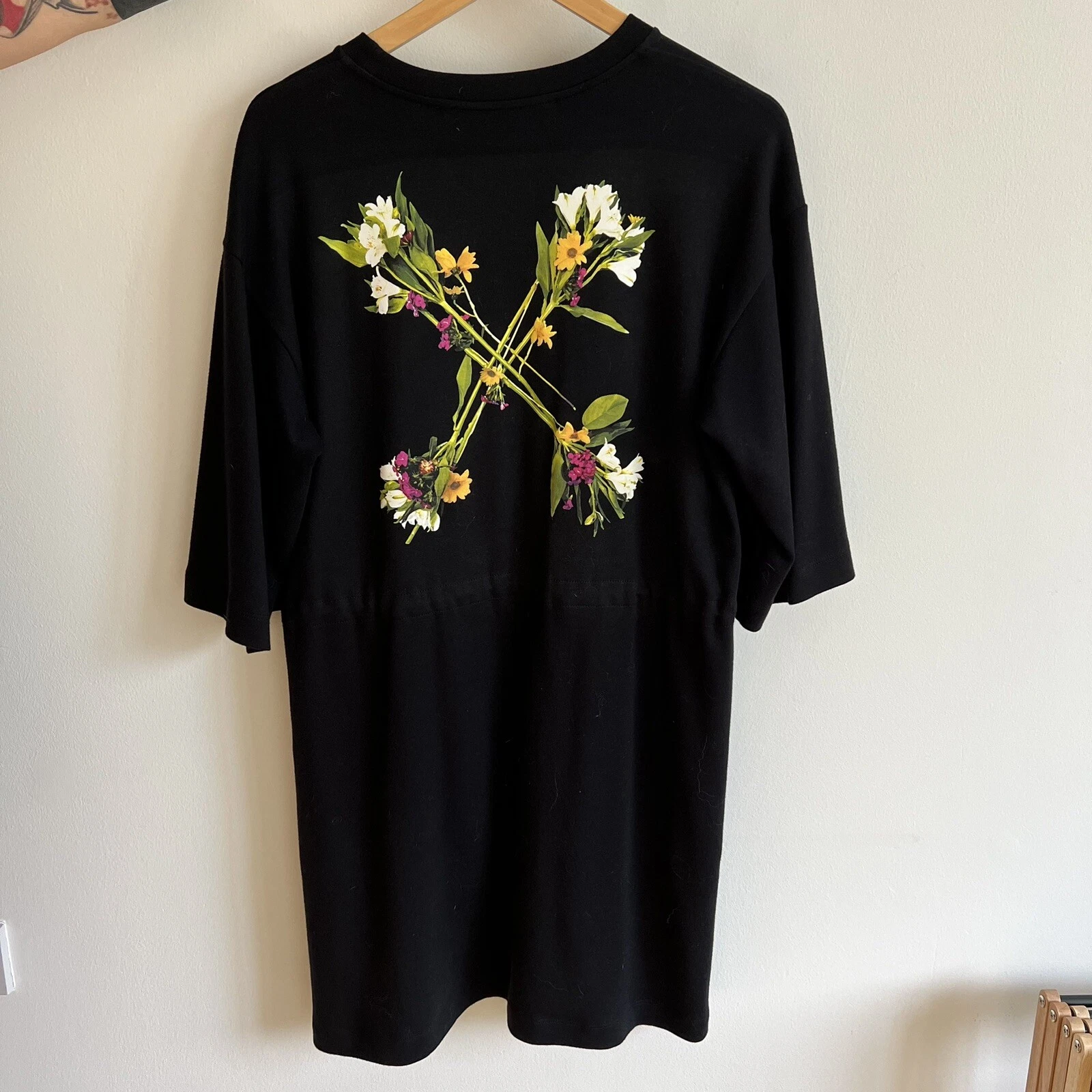 OFF WHITE Abito bianco sporco floreale Virgilio Abloh