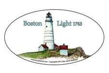 Boston Light 1763 6" Vinyl lighthouse decal free shipping