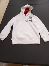 NWT Boy's Tommy Hilfiger hoodie 4-7 Sweater Sweatshirt White