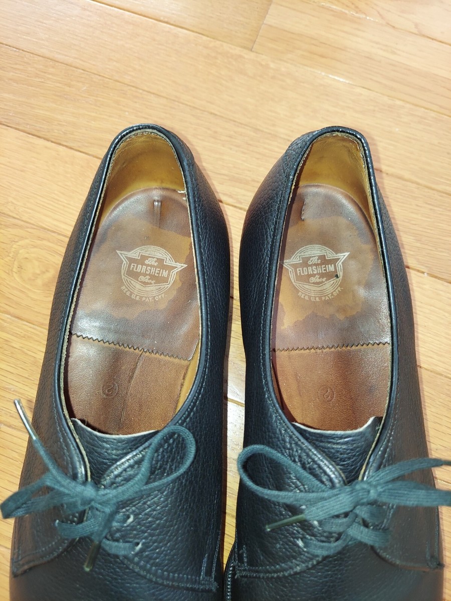 Vintage Florsheim 21693 The Chevron Black Dolce Calf Plain Toe