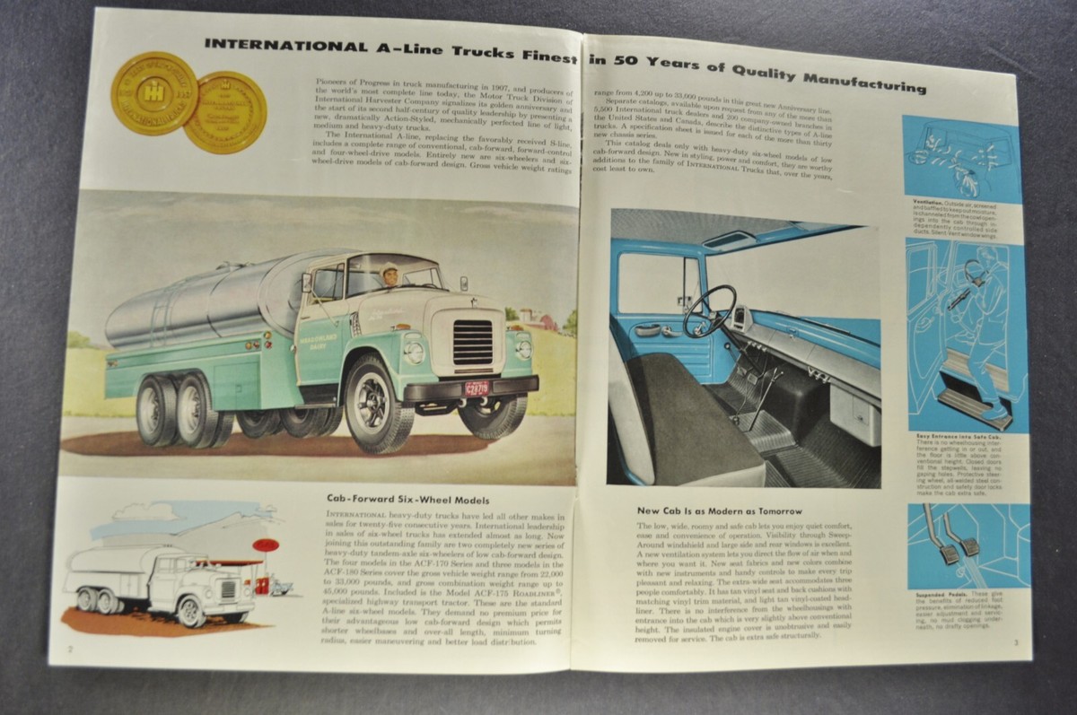 1957 International 6-Wheel Truck Brochure A-Line Dump Tanker