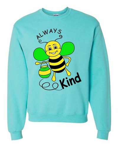 Kids Be Kind Bumble Bee Cute Inspirational Long Sleeve Sweatshirt Unisex New - Picture 12 of 14