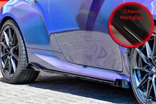 Bi CUP Seitenschweller mit Wings v+h aus ABS für Toyota Yaris GR Schwarz Glanz