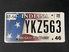 INDIANA LICENSE PLATE 2020 YKZ563 IN GOD WE TRUST COUNTY 46