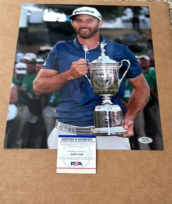 Dustin Johnson Autographed Signed 2016 U.S. OPEN 11X14 PHOTO PSA/DNA COA AUTHENTIC PGA 