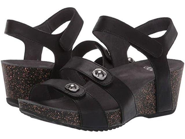 dansko black wedge sandals