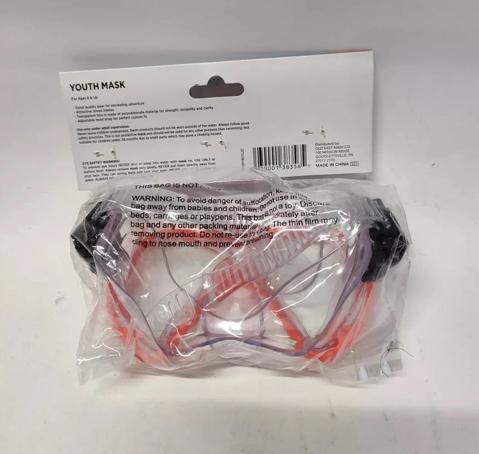 Gafas de natación juveniles máscara niño talla 4+ naranja blanco correa ajustable nuevo traje de baño Foto 2 de 4