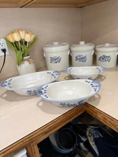 3 NESTING BOWLS w Handles Serving Pfaltzgraff yorktowne my last set