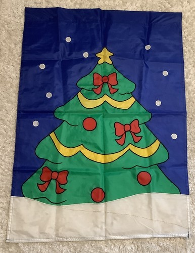 Christmas Tree Holiday Winter Snow Star Banner House Flag 28" x 40"