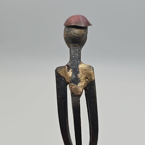 Vtg Hand Made Metal Copper Golf Art Figure On Agate The Putter 1994 Art Custom - Picture 9 of 11
