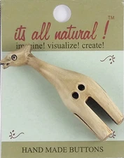 Handmade Natural Horn Toggle Buttons - Natural  - 20x26mm - Giraffe Toggle