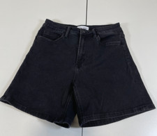 Vervet Womens Black High Rise Denim Jean Shorts Size L