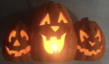 1998 Paper Magic Group 18" Halloween Jack-o-Lantern Trio Light-Up Blow Mold