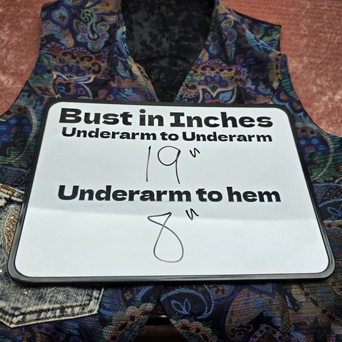 Steampunk Hand Made Vest Top Tapestry Satin Back Hippy Boho Festival 19" Bust - Picture 2 of 8