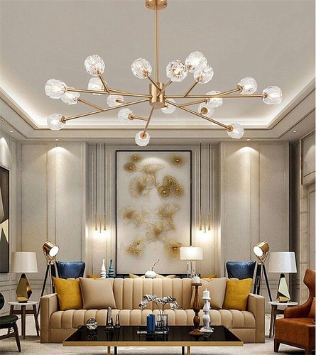 43" Modern Sputnik Crystal Chandelier 18-Light Ceiling Light Pendant Fixtures - Picture 11 of 13