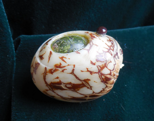 Unakite Tagua Nut Stash Pill Keepsake Box Trinket Case Palm Ivory Medicine Jar - Picture 4 of 9