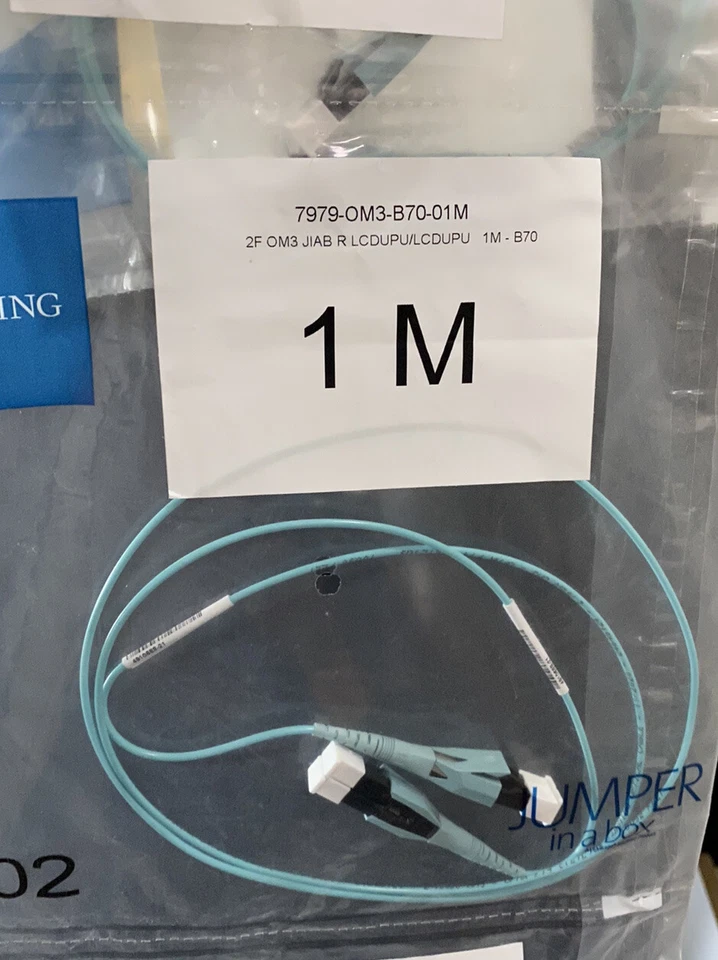 Corning 1M OM3 Fiber Patch Cable LC-LC 10G Duplex Multimode OM317979-OM3-B70-01M - Image 3 of 3