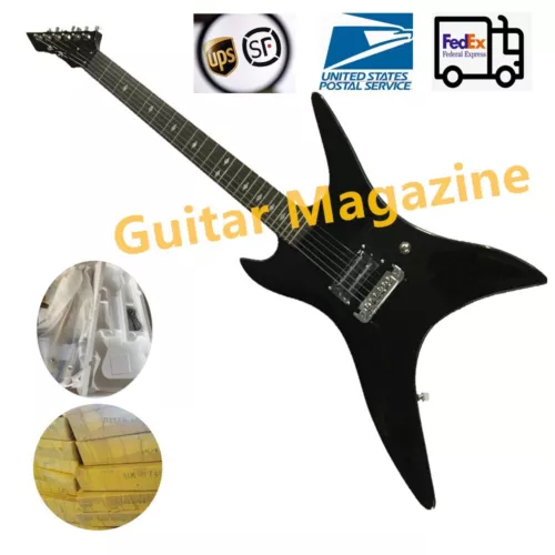 Factory Black BC Stealth Chuck Schuldiner Tribute Electric Guitar Pearl Inlay Fs