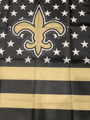 New Orleans Saints 3x5 Ft American Flag Football New In Packaging Fast Free Ship - Picture 3 of 3
