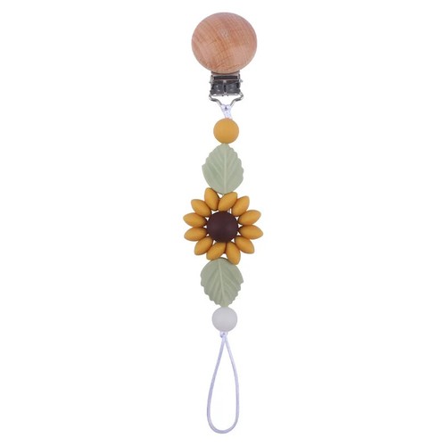 Baby Pacifier Chains Clip Holders Teething Attachment Flowers Design Accessories - Picture 15 of 30