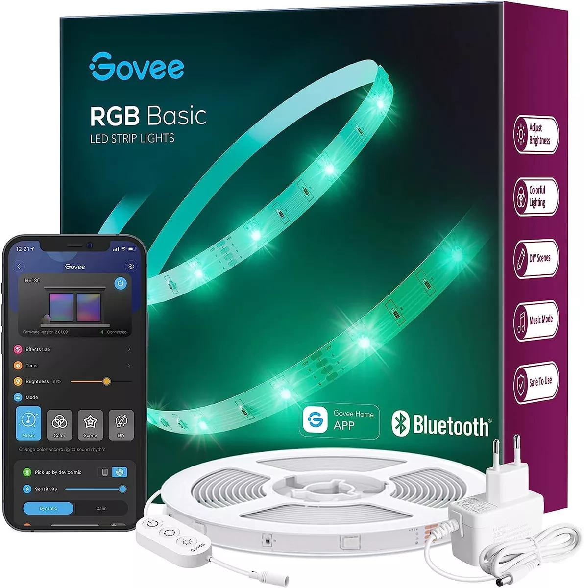 Govee LED Strip 15M, Bluetooth RGB LED Streifen Mit App-Steuerung